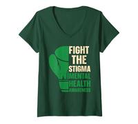 Mujer La Conciencia sobre la Salud Mental Lucha contra el estigma Camiseta Cuello V