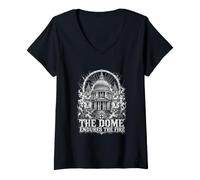 Mujer La cúpula soporta la Catedral de San Pablo de Fuego Camiseta Cuello V