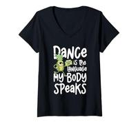 Mujer La danza es el idioma que mi cuerpo habla divertido Camiseta Cuello V