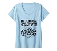 Mujer La Danza Técnica De Dar Vida A Los Dibujos Animar Camiseta Cuello V