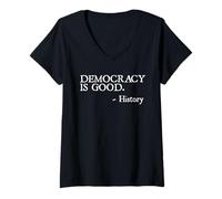 Mujer La Democracia es Buena - Idea Radical Verdad Atemporal Camiseta Cuello V