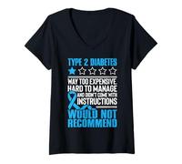 Mujer La Diabetes Tipo 2 es Demasiado costosa y difícil de Manejar y no lo Hizo Camiseta Cuello V
