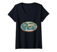 Mujer La divertida cita de Flat Earth me parece plana, se ve plana, significado Camiseta Cuello V