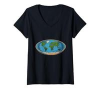 Mujer La divertida cita de Flat Earth me parece plana, se ve plana, significado Camiseta Cuello V