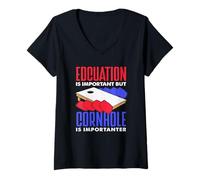 Mujer La educación de los amantes de Cornhole es importante, pero Cornhole es Camiseta Cuello V