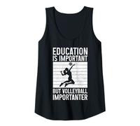 Mujer La educación es importante, pero el voleibol es importante y divertido Camiseta sin Mangas