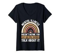 Mujer La enfermedad mental no te define, pero aún deberíamos hablar Camiseta Cuello V