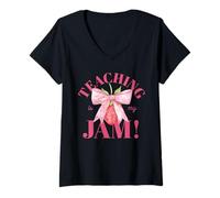 Mujer La enseñanza es mi Mermelada, Estudiante de Profesor de Fresa Linda Camiseta Cuello V