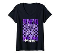 Mujer La Epilepsia eligió a la Princesa equivocada Concientización sobre la Epilepsia Camiseta Cuello V
