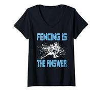 Mujer La Esgrima es la Respuesta Disciplina Mental Fuerza Camiseta Cuello V