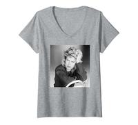 Mujer La Estrella del Pop Kim Wilde se burla y se atreve a la era Foto 1984 Camiseta Cuello V