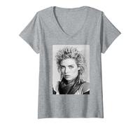Mujer La Estrella del Pop Kim Wilde se burla y se atreve a la era Retrato 1984 Camiseta Cuello V