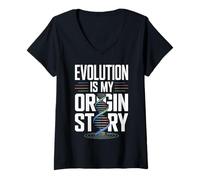 Mujer La evolución es mi Historia de Origen Diseño en Espiral de ADN Camiseta Cuello V