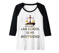 Mujer La Facultad de Derecho es mi Novio Divertido Graduación de Estudiante de Derecho Camiseta Manga Raglan