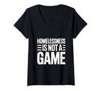Mujer La Falta de Vivienda no es un Juego Que provoca la reflexión Camiseta Cuello V