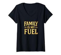 Mujer La familia es mi combustible. La paternidad, el amor, el propósito. Camiseta Cuello V