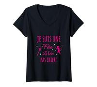 Mujer La Fee Pachier - Regalo humorístico «Je Suis UNE Fee» Camiseta Cuello V