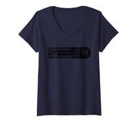 Mujer La Felicidad no es transmisión Manual automática de 6 velocidades Camiseta Cuello V