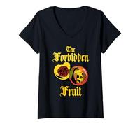 Mujer La Fruta prohibida (Apple Graphic) Camiseta Cuello V