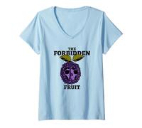 Mujer La Fruta prohibida (Declaración de la tentación) (Grapes Graphic) Camiseta Cuello V