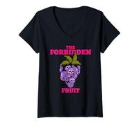 Mujer La Fruta prohibida (Grapes Graphic) Camiseta Cuello V