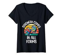 Mujer La fuerza de concienciación sobre el autismo viene en todas las formas de entrenamiento en el gimnasio Camiseta Cuello V