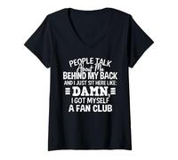 Mujer La gente habla de mí a mis espaldas Camiseta Cuello V