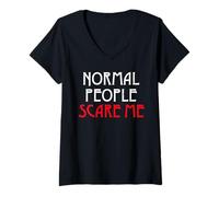 Mujer La Gente Normal me Asusta Camiseta Cuello V