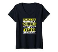 Mujer La Gente se sorprende Soy un Mal Electricista Divertido Camiseta Cuello V