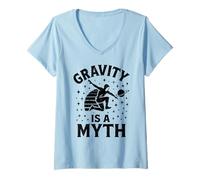 Mujer La Gravedad es un Mito Parkour Retro Cosmic Vintage Free Running Camiseta Cuello V