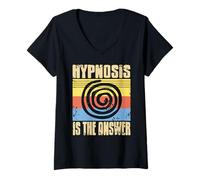 Mujer La Hipnosis Es La Respuesta Retro Espiral Divertida Camiseta Cuello V