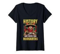 Mujer La Historia es más Profunda Que Margaritas Art Cinco de Mayo Camiseta Cuello V