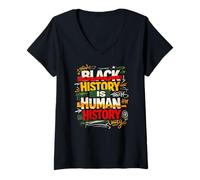 Mujer La Historia Negra es Historia Humana Verdad Unidad Camiseta Cuello V