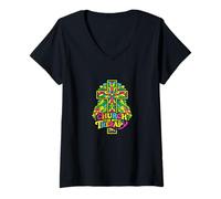 Mujer La Iglesia es mi Cruz de Terapia - Arte Floral Espiritual de fe Camiseta Cuello V