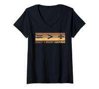 Mujer La igualdad del mes de la historia negra es mayor que la división BLM Camiseta Cuello V