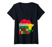 Mujer La Igualdad es Mayor Que la división Camiseta Cuello V