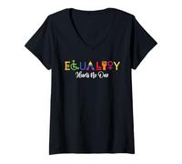 Mujer La Igualdad no perjudica a Nadie LGBT Arco Iris Mes del Camiseta Cuello V