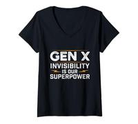 Mujer La Invisibilidad de la generación X es Nuestra Superpotencia - Generación X Gen xer Camiseta Cuello V