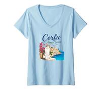 Mujer La Isla de Corfú Grecia Corfú Camiseta Cuello V