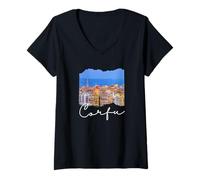 Mujer La Isla de Corfú Grecia Corfú Camiseta Cuello V