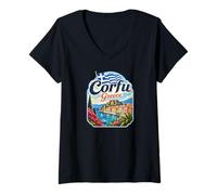 Mujer La Isla de Corfú Grecia Corfú Camiseta Cuello V