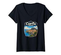 Mujer La Isla de Corfú Grecia Corfú Camiseta Cuello V