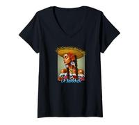 Mujer La Jíbaraza Boricua Jíbara Art - Patrimonio Puertorriqueño Camiseta Cuello V