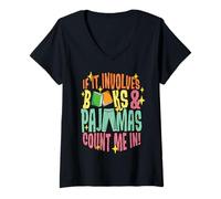 Mujer La lectura implica libros Pijama Cuenta conmigo Book Lover Camiseta Cuello V