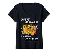 Mujer La Ley es mi profesión Los koi Son mi pasión Funny Koi Keeper Camiseta Cuello V