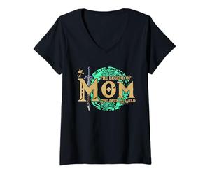 Mujer La Leyenda De Mamá Hijos del Salvaje Día De La Camiseta Cuello V