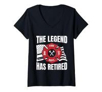Mujer La Leyenda ha Retirado el diseño de jubilación de Bombero Camiseta Cuello V