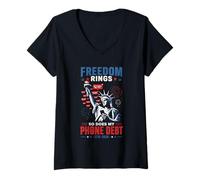 Mujer La Libertad Suena como Mi Deuda Camiseta Cuello V