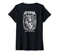Mujer La líder de Athena Goddess Rock, Olympus Rock and Roll BACK Camiseta Cuello V