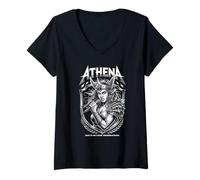 Mujer La líder de Athena Goddess Rock, Olympus Rock and Roll Camiseta Cuello V